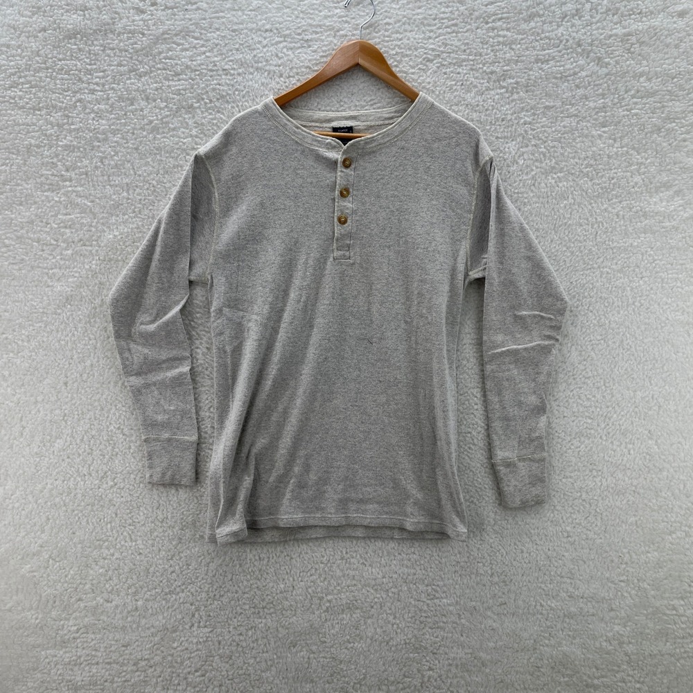 Vintage Duofold Shirt Mens XL Gray Thermal Henley Long Sleeve USA Made Outdoor